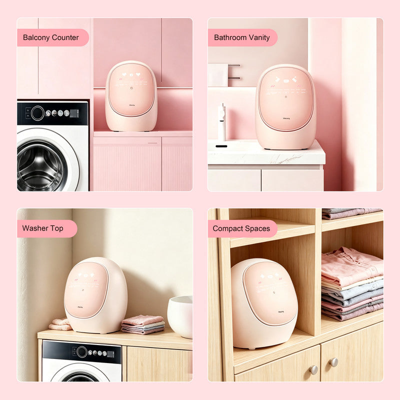 Compact Portable Washer Dryer Combo for Dedicated Laundry with 1.1 lb. Capacity, Gentle Drying, Sanitize Cycle and Pink Finish