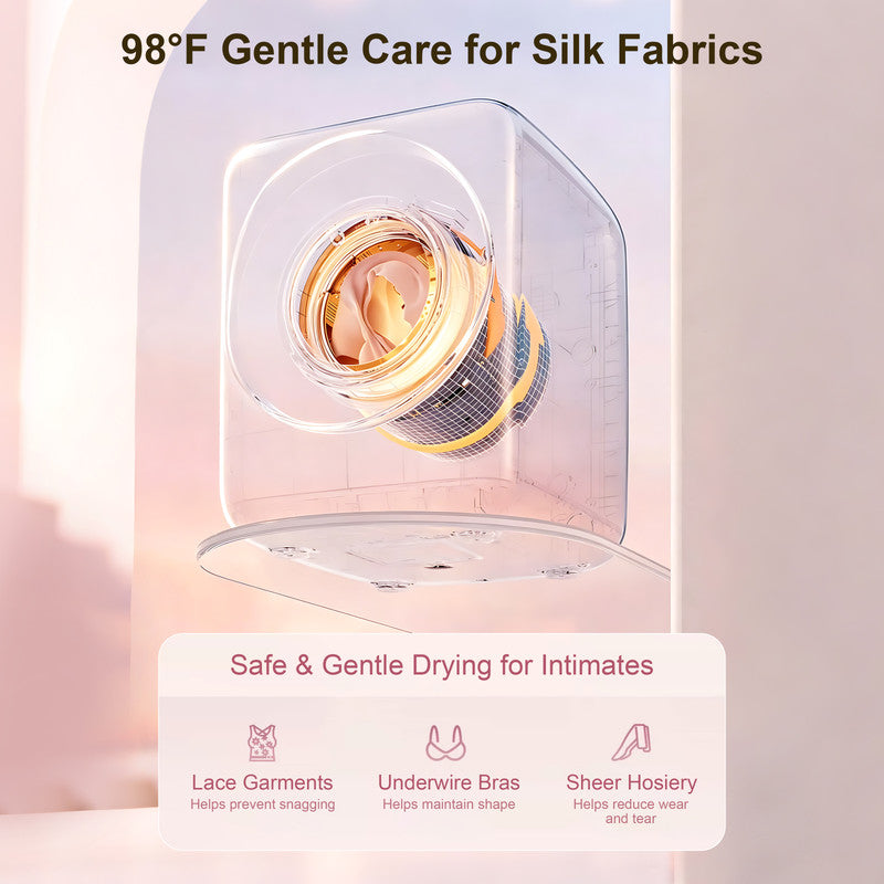 Compact Washer Dryer Combo for Dedicated Laundry with 2.4 lb. Wash Capacity, 0.7 lb. Dry Capacity and Gentle Care for Intimates
