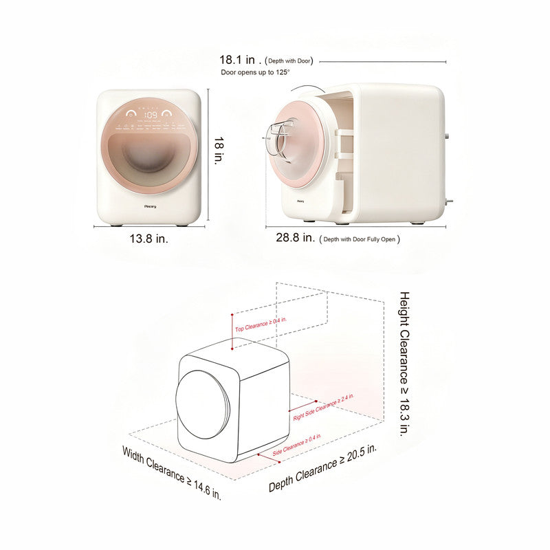 Compact Washer Dryer Combo for Dedicated Laundry with 2.4 lb. Wash Capacity, 0.7 lb. Dry Capacity and Gentle Care for Intimates