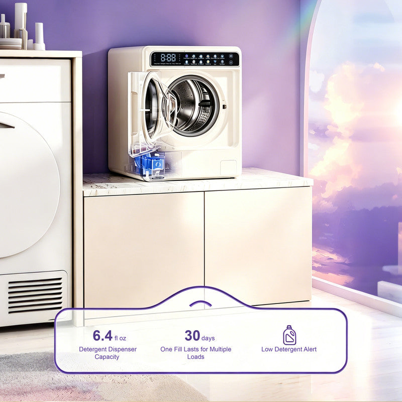 Compact Front Load Washer Dryer Combo with 4.4 lb. Wash Capacity and 2.2 lb. Dry Capacity, Sanitize Cycle for Intimates, Baby Care and Delicates