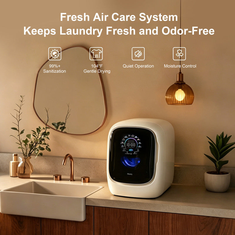 Compact Washer Dryer Combo for Dedicated Laundry with 2.6 lb. Wash Capacity, 1.1 lb. Dry Capacity and UV Sanitization for Intimates