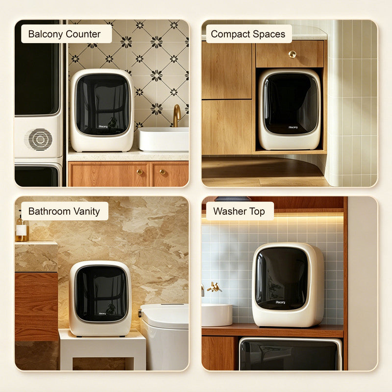 Compact Washer Dryer Combo for Dedicated Laundry with 2.6 lb. Wash Capacity, 1.1 lb. Dry Capacity and UV Sanitization for Intimates