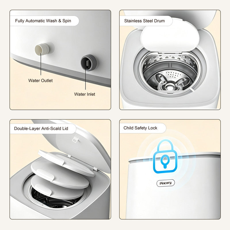 Compact Top Load Washer with 3.3 lb. Wash Capacity, Inverter Motor for Baby Care, Intimates and Delicates